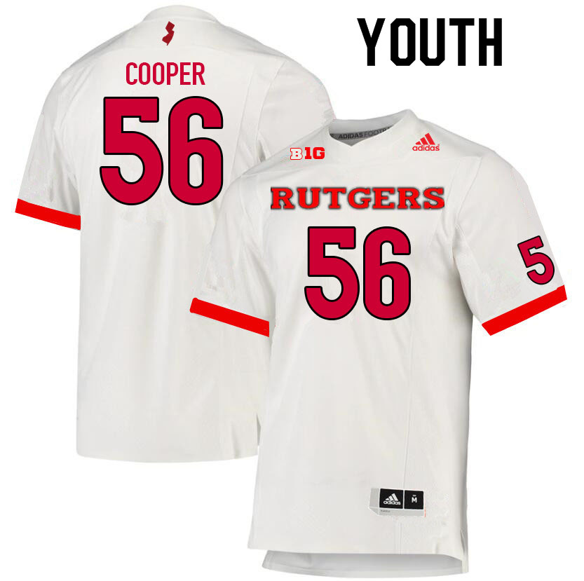Youth #56 Sean Cooper Rutgers Scarlet Knights College Football Jerseys Sale-White